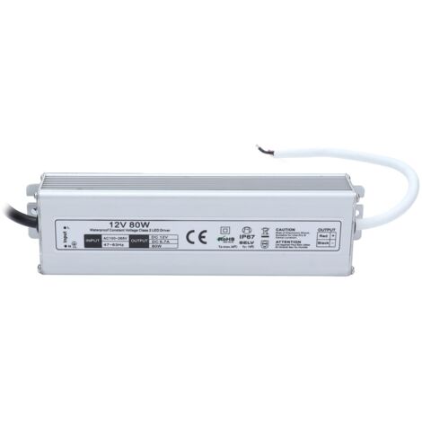Alimentation LED étanche IP67 12V, haute efficacité, sûre et stable avec protections multiples. Entrée AC 100-265V, prise EU.
