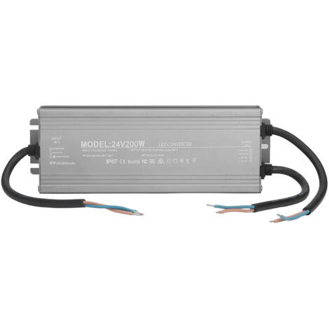 Alimentation LED étanche IP67 200W 24V 8.3A pour éclairage extérieur transformateur driver