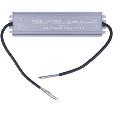 Alimentation LED étanche IP67 24V 4.1A, câble cuivre, transformateur AC170‑265V, driver pour bande LED