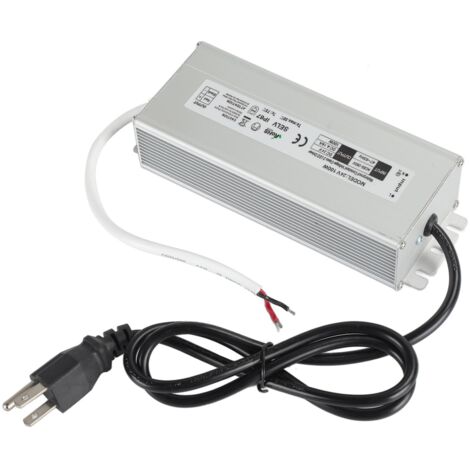 Alimentation LED étanche IP67, petite taille, haute efficacité, sécurité AC 100‑265V, sortie 24V, prise US
