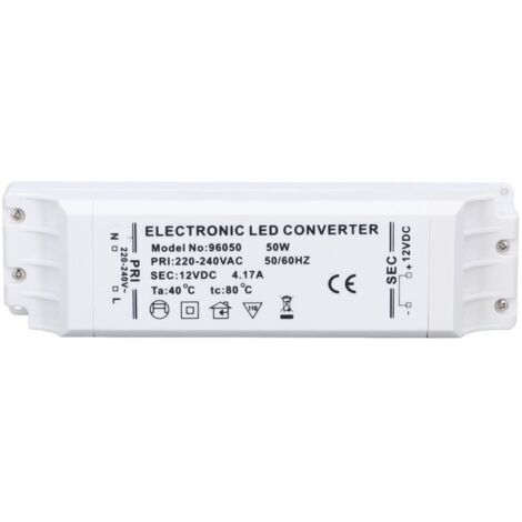 Alimentation LED pilotable AC 220 V, 50 W, 12 V, 4,17 A, transformateur de puissance en ABS, alimentation à courant constant pour bandes LED et éclairages d’armoires