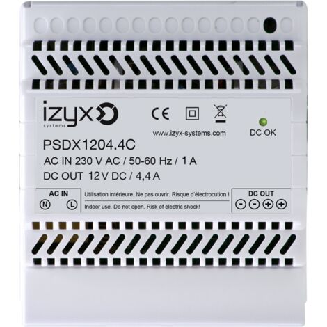 alimentation - modulaire - chargeur - 5 modules - 230v ac vers 12v dc - izyx psdx1204.4c