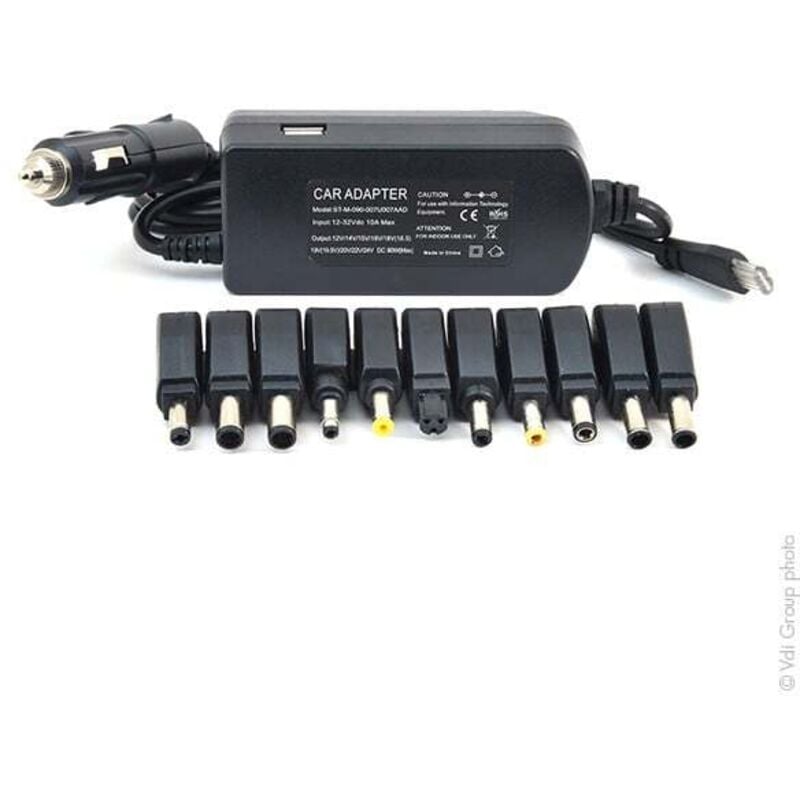 NX - Alimentation universelle ordinateur de voyage prise allume cigare et usb 12V 90W 11 connecteurs