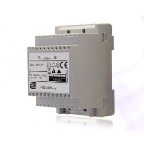 Alimentation pour rail DIN 17V DC – Courant 1,5A – Protection thermique réamorçable – Compatible visiophones EXTEL LOONA QUATTRO LENA - C226661