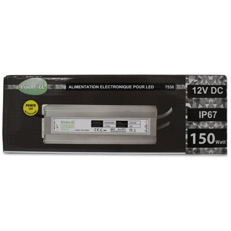 Transformateur LED 150W 12 Volts DC IP67 Miidex Lighting®