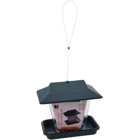 Alimentation Pour Oiseaux. Couleur Verte. Forme Maison 20x14x18cm