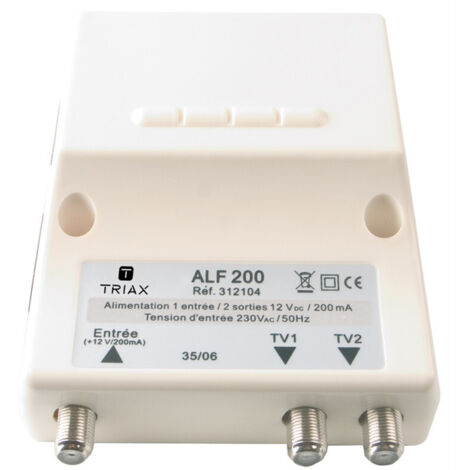 Alimentation pour Préamplificateur Triax ALF 200 - 12 V 200 mA, 2 Sorties TV