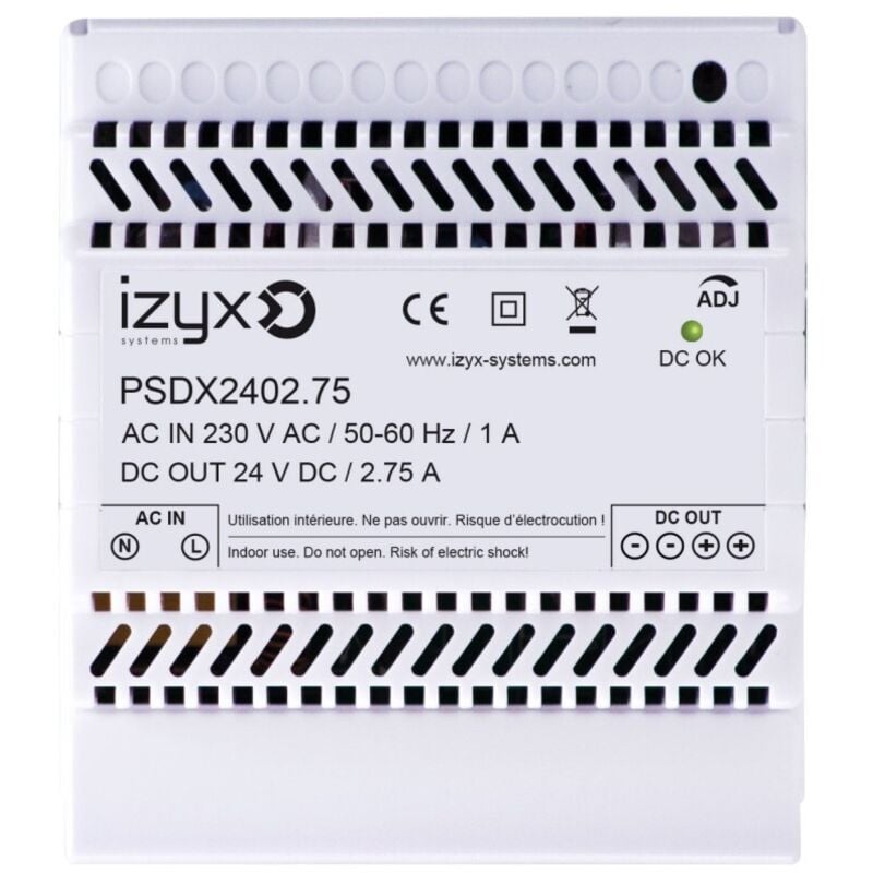 Cdvi - izyx PSDX2402.75 Alimentation 24VDC 2.75A Rail din