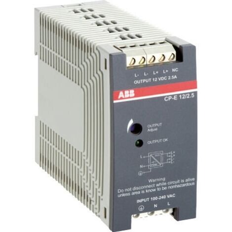 Alimentation pour rail DIN ABB, série CP-E, 24V c.c. 750mA, 90 264V c.a., 18W ( Prix pour 1 )