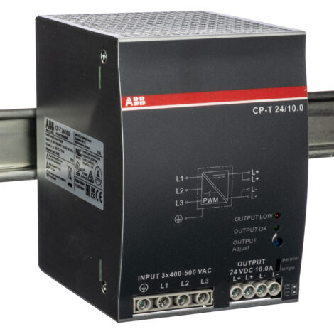 Alimentation pour rail DIN ABB, série CP-T, 24V c.c.out 10A, 340  575V c.a.in, 240W ( Prix pour 1 )