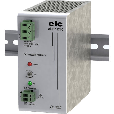 Alimentation pour rail DIN ELC, 12V c.c. 10A, 190  253V c.a., 150W