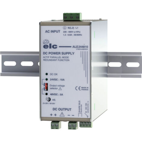 Alimentation pour rail DIN ELC, série ALE DIN RAIL, 24  48V c.c.out 10A, 240W ( Prix pour 1 )
