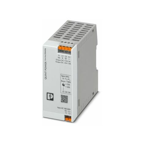 Alimentation pour rail DIN Phoenix Contact, série QUINT4, 15V c.c.out 2A, 240V c.a.in, 100W ( Prix pour 1 )