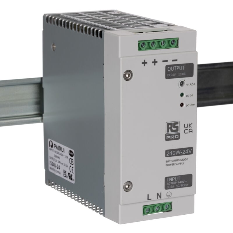 Rs Pro - Alimentation pour rail din 24V c.c. 10A, 230V c.a., 240W ( Prix pour 1 )