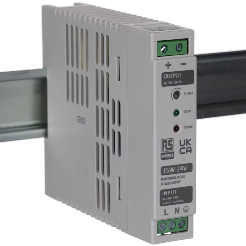 Rs Pro - Alimentation pour rail din 24V c.c. 650mA, 230V c.a., 15W ( Prix pour 1 )