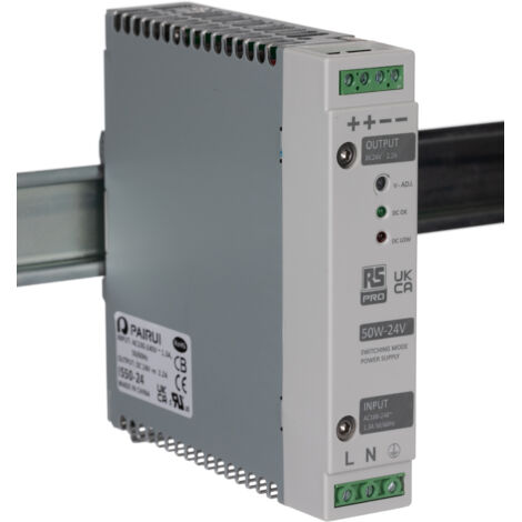 Alimentation pour rail DIN RS PRO, 24V c.c.out 2.2A, 230V c.a.in, 50W
