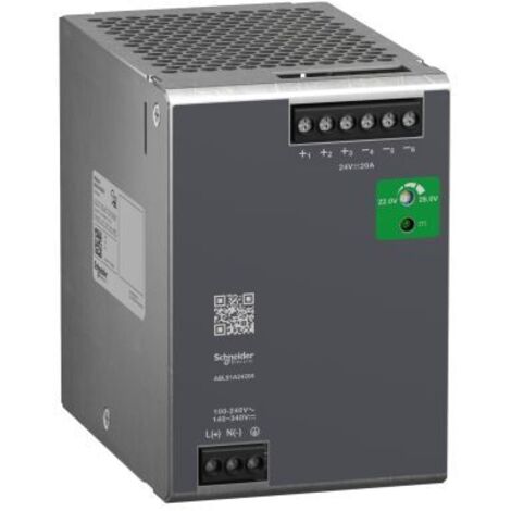 Alimentation pour rail DIN Schneider Electric, série ABLS1A, 24V 20A, 100-240 V, 140-340 V ( Prix pour 1 )