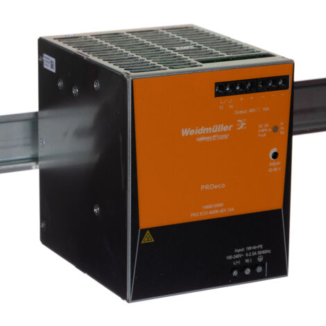 Alimentation pour rail DIN Weidmuller, série PRO ECO, 48V c.c.out 10A, 480W ( Prix pour 1 )