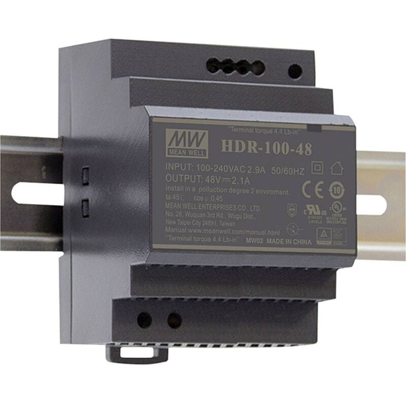 Mean Well - HDR-100-12N Alimentation rail din 12 v/dc 7.5 a 90 w Nbr. de sorties:1 x Contenu 1 pc(s)