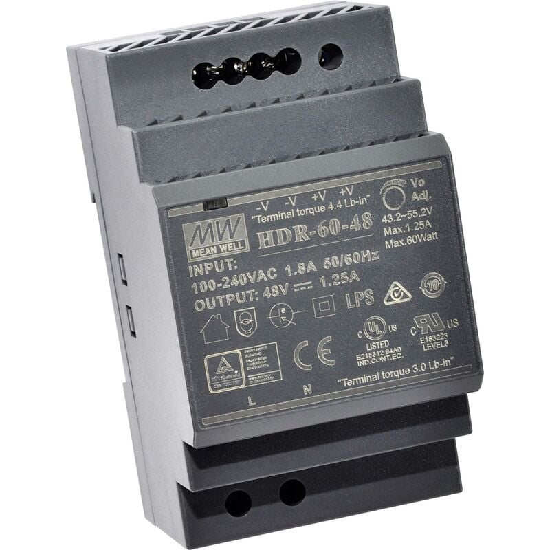 Mean Well - Alimentation rail din HDR-60-24 24 v/dc 2.5 a 60 w Nbr. de sorties:1 x C017401