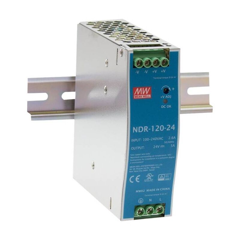 NDR-120-24 Alimentation rail din 24 v/dc 5 a 120 w Nbr. de sorties:1 x Contenu 1 pc(s) - Mean Well