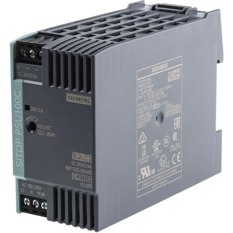 Alimentation rail DIN Siemens SITOP PSU100C 24 V/2,5 A 26.4 V/DC 2.5 A 60 W 1 x