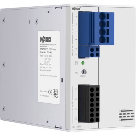 Alimentation rail DIN WAGO 787-1642 28.5 V 20 A 480 W 1 x W506511