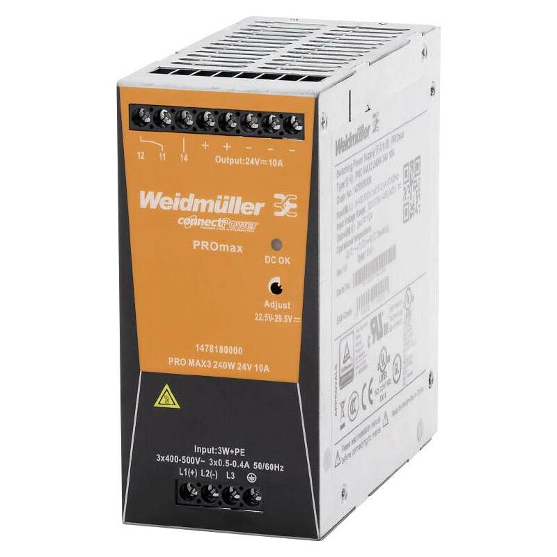 Weidmuller - Weidmüller pro MAX3 480W 24V 20A Alimentation rail din 12 v/dc 20 a 480 w Contenu 1 pc(s)