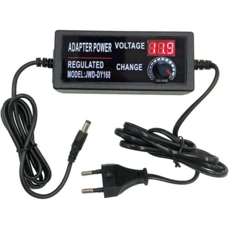 Alimentation réglable en tension DC 3-12V 5A avec affichage numérique, 60W Max 100-240V AC à DC 3V 4V 4.5V 5V 6V 7V 8V 9V 10V 12V Adaptateur secteur universel Convertisseur de transformateur