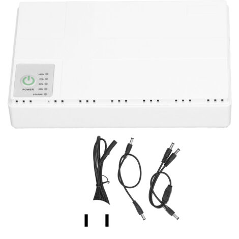 Alimentation sans interruption mini UPS DC pour routeur caméra de surveillance, 85‑265V, prise US, blanc