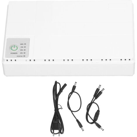 Alimentation sans interruption mini UPS DC pour routeur, caméra de surveillance, prise EU 85‑265V blanc