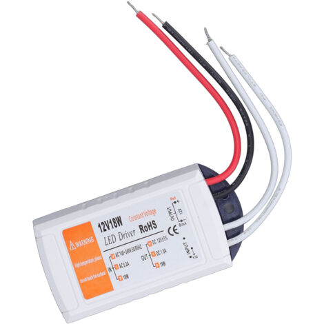 Alimentation Secteur 12V 18W pour Bandes LED, Spots et Éclairages - 100‑240V AC