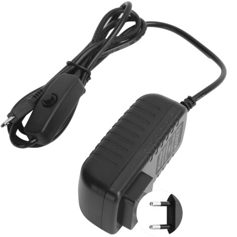 Alimentation Secteur 5V 3A pour Raspberry Pi avec Interrupteur, Câble Micro USB Intégré, 100‑240V Prise EU