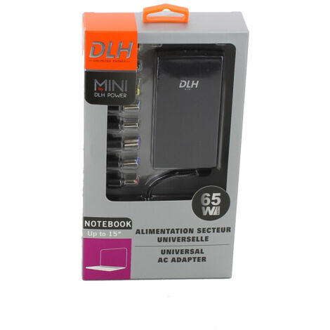 Alimentation secteur 65W mini universelle  DY-AI1838N pour Ordinateur portable ACER, ALIENWARE, APPLE, ASUS, DELL, EMACHINES, FUJITSU, GIGABYTE, HITACHI, HP COMPAQ, LENOVO, MEDION, MITAC, MSI, NEC, PA