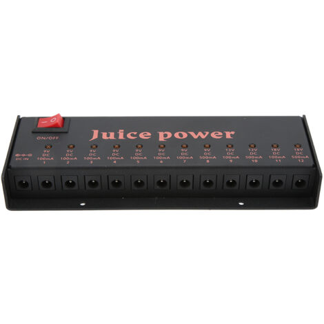 Alimentation Secteur pour Pédales Effets Guitare 12 Sorties Isolées 9V/12V/18V 100mA-500mA 100-240V UE