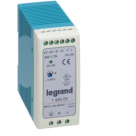 alimentation stabilisé - découpage - 100/240v - 24vdc - 40w - legrand 146606