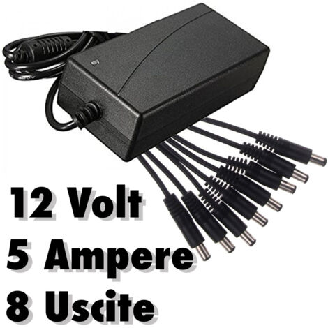 Alimentation Stabilisee Transformateur 12v 5a 8 Sorties Camera Dvr Strips