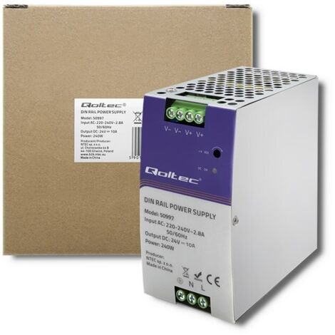 Alimentation sur rail DIN Qoltec 50997  240W  24V  10A