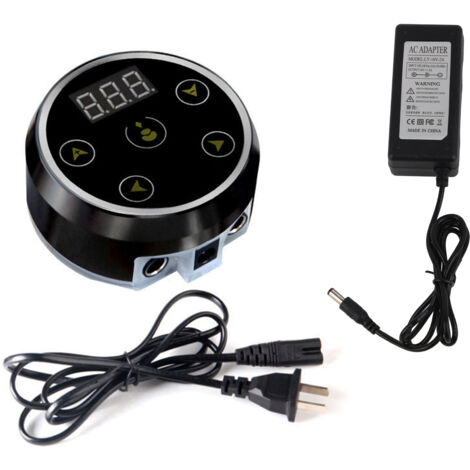 Alimentation Tatouage 2A Écran Tactile LCD Machine à Tatouer Boîte d'Alimentation Prise US Bouton Interrupteur Entrée Jack 1/4 Pouce Noir