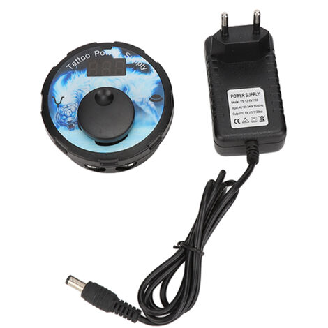 Alimentation Tatouage 3‑12V Réglable avec Affichage LED Bleu, 100‑240V Prise EU