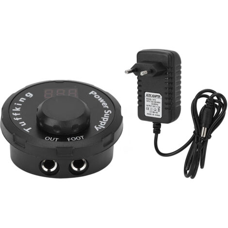 Alimentation Tatouage LCD Réglable avec Lumière Colorée pour Machine à Tatouer 100‑240V Prise EU
