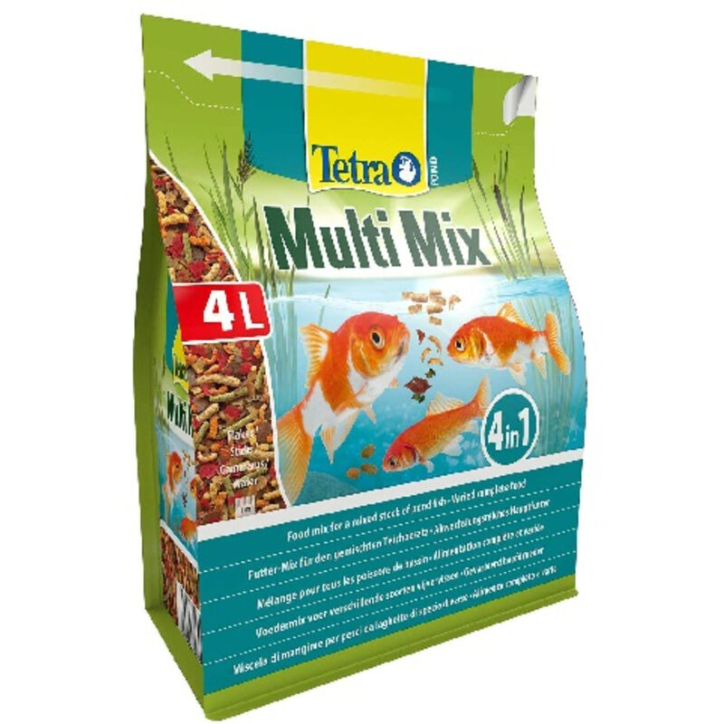 Pond MultiMix, nourriture pour poissons d'tang (flocons, bŠtons, tablettes et gammarus), 4 l - Tetra