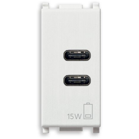 Alimentation USB Vimar Plana 5V 3A 1 Module Blanc 14292.