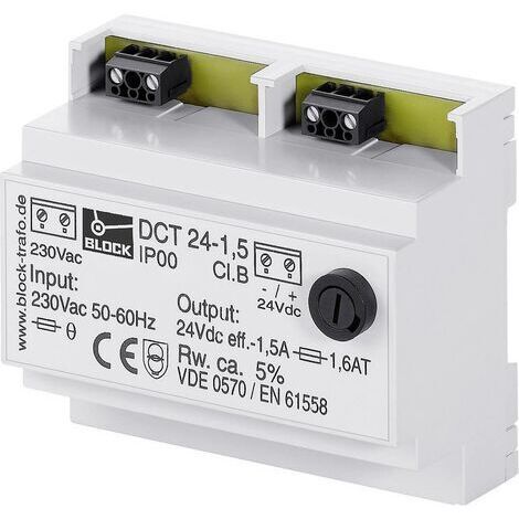 Alimentations DC série DCT 12 VA primaire 230 Vac/ secondaire N/A BLOCK DCT 12-1 D97234