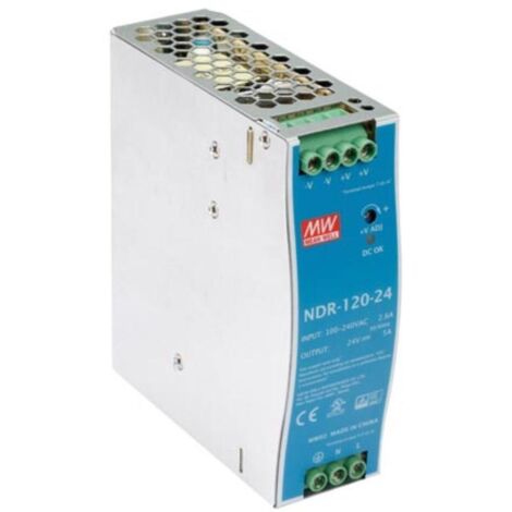 Alimentatore - 1 Uscita - 120 W - 24 V - 5 A - Montaggio su Rail DIN - Per Uso Industriale
