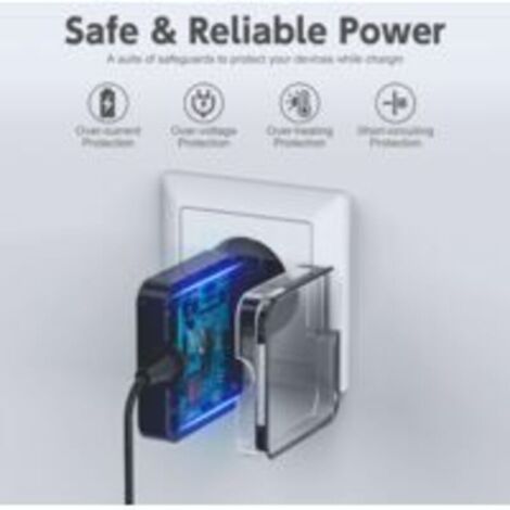 Alimentatore/caricabatterie da 65 W con porta USB-C Type-C per MacBook Pro/Air, Lenovo Thinkpad, HP Chromebook, ASUS, Acer, Huawei Matebook