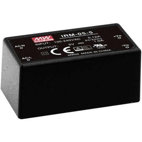 ALIMENTATORE DA CIRCUITO STAMPATO AC DC MEAN WELL IRM-05-12 12 VDC 0.42 A 5 W