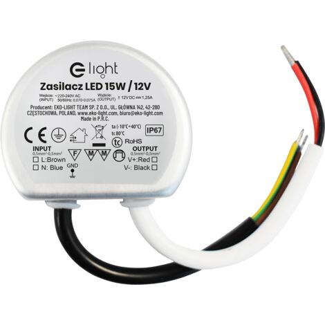 ALIMENTATORE DA MONTAGGIO 15W IP65