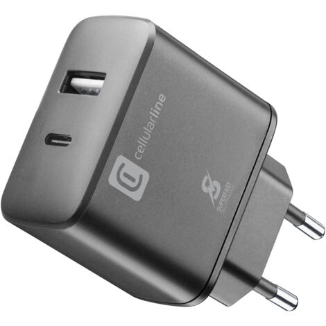 Alimentatore da rete Cellularline 2 porte Fast 25W