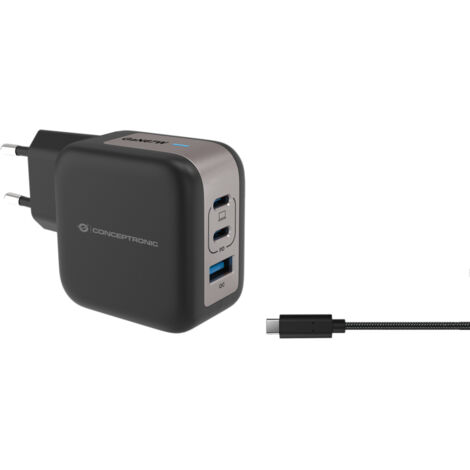 Alimentatore da rete Conceptronic ALTHEA17B 2xUSB-C/1xUSB-A con cavo 67W 1.5m Nero [ALTHEA17B]